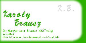 karoly brausz business card